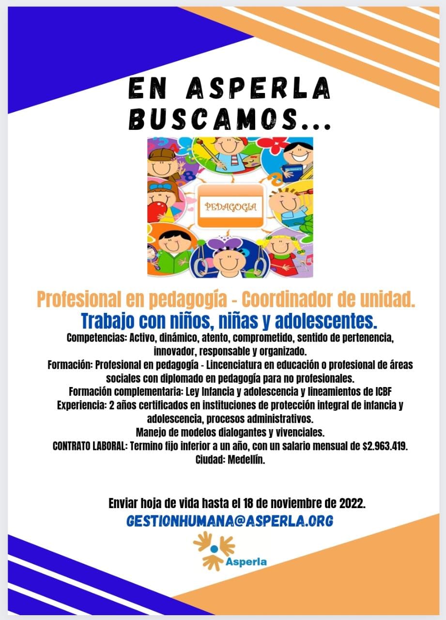 oferta trabajo ong profesional pedagogía